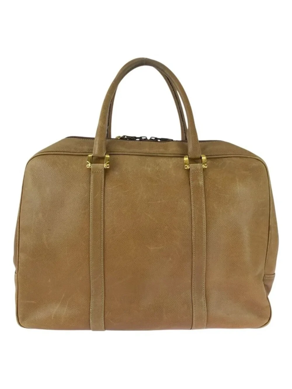 Loewe Gram Beige Gold Leather Business Briefcase